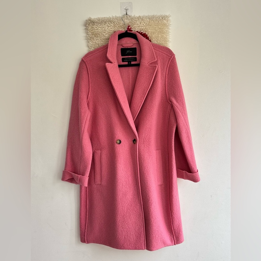 J. Crew pink Italian boiled wool coat